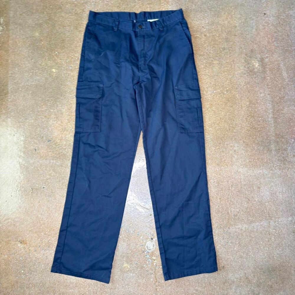 Dickies Mens Navy Cargo Work Pants Straight Leg Utility Size (Check Measurements